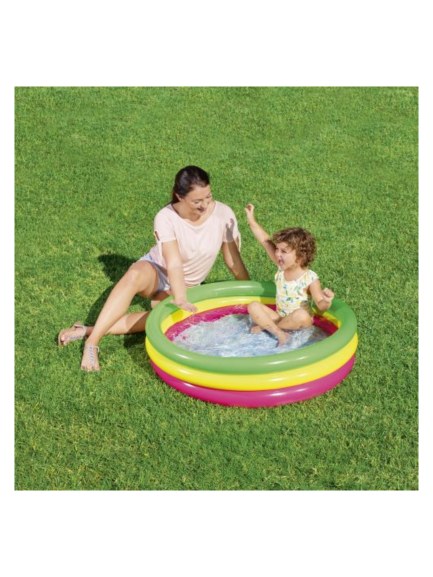 Piscina infantil triple anillo. Piso inflable 62Lts. Bestway - 51104