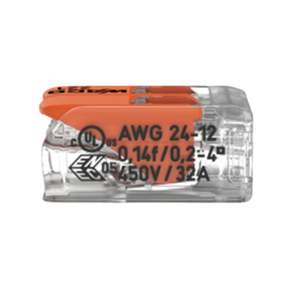 CONECTOR/EMPALME RAP. WAGO 221/412 - 0,5 A 4mm2 (2 CONEX)