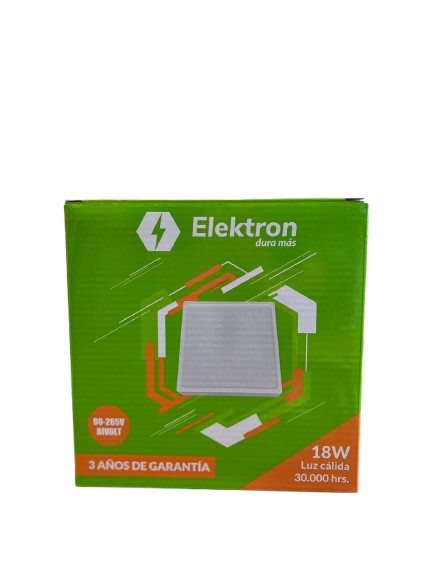 PANEL LED ELEKTRON ADOSAR 18W CUAD. TM-PLSS SMD 2700K 170MM