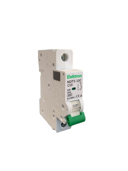 INTERRUPTOR TERMOMAGNÉTICO ACCESORIABLE ELEKTRON 10A 6KA 1P