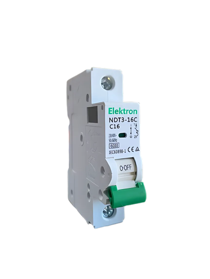INTERRUPTOR TERMOMAGNÉTICO ACCESORIABLE ELEKTRON 16A 6KA 1P