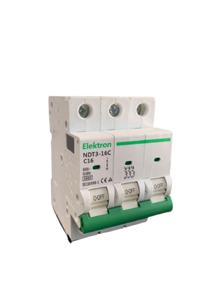 INTERRUPTOR TERMOMAGNÉTICO ACCESORIABLE ELEKTRON 16A 6KA 3P