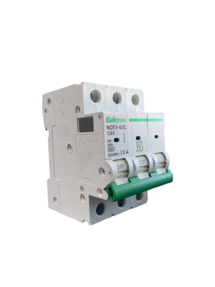 INTERRUPTOR TERMOMAGNÉTICO ACCESORIABLE ELEKTRON 63A 6KA 3P