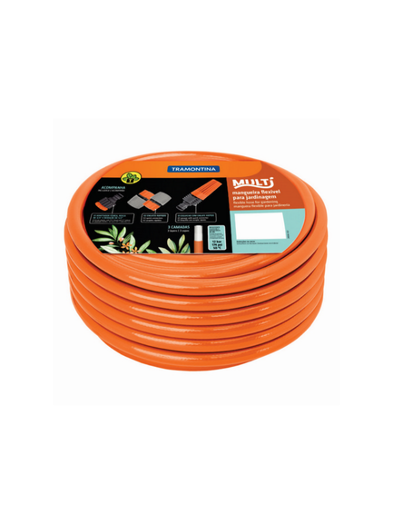 MANGUERA P/ JARDIN SUPER FLEX NARANJA X 15M C/ ACC TRAMONTINA