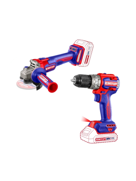 COMBO TALADRO PECUTOR+AMOLADORA BL2XBAT20V2AH.+4AH+ACC-EMTOP