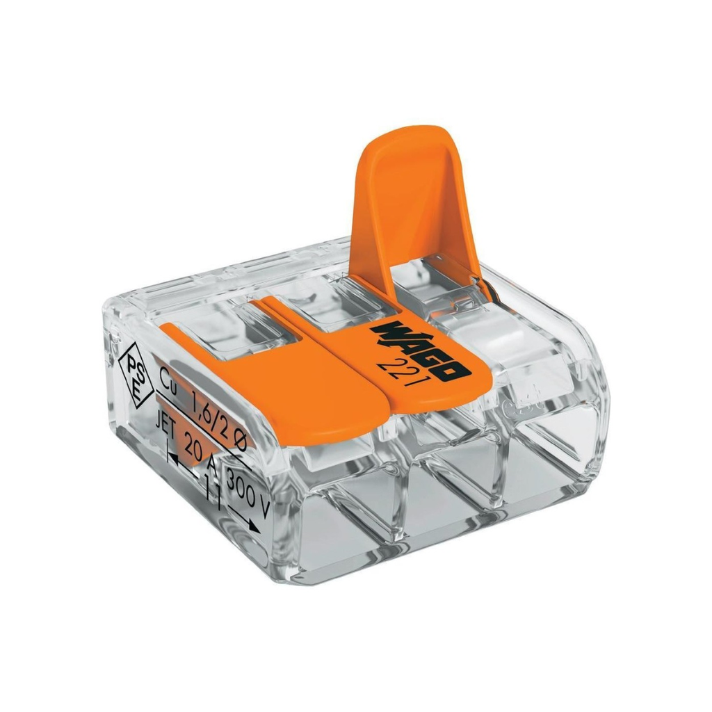 CONECTOR WAGO 3 EMPALMES 221-613 HASTA 6 mm2