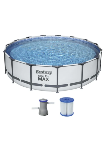 Piscina redonda con est. metalica 4.678Lt. Steel PRO MAX. Bestway - Piscina redonda con est. metalica 4.678Lt. Steel PRO MAX. Bestway