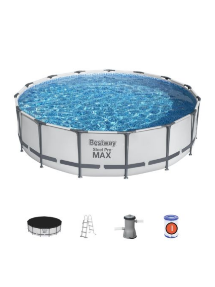 Piscina redonda con est. metalica 14.970Lt. Steel PRO MAX. Bestway - 56488