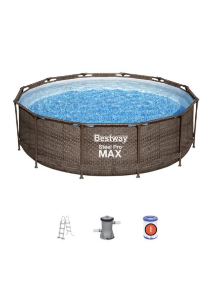 Piscina redonda con est. met. 9.150Lt. Diseño Ratan. Bestway - 56709
