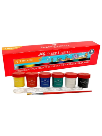 TEMPERA FABER EST X 6 COLORES 15ML
