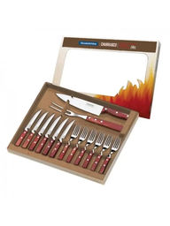 [5141] JUEGO P/ ASADO 14 PZAS CHURRASCO CEREZO - TRAMONTINA