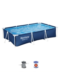 Piscina rectangular con est. metalica 3.300Lt. con depurador. Bestway - 56411