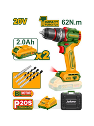 TALADRO PERCUTOR 13MM BL. 62NM 2X BAT. 20V 2AH (COMPACT)