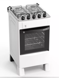 COCINA A GAS TOKYO BRAVO PLUS 4H  C/ENC. BLANCA MESA INOX COMANDO SUPERIOR